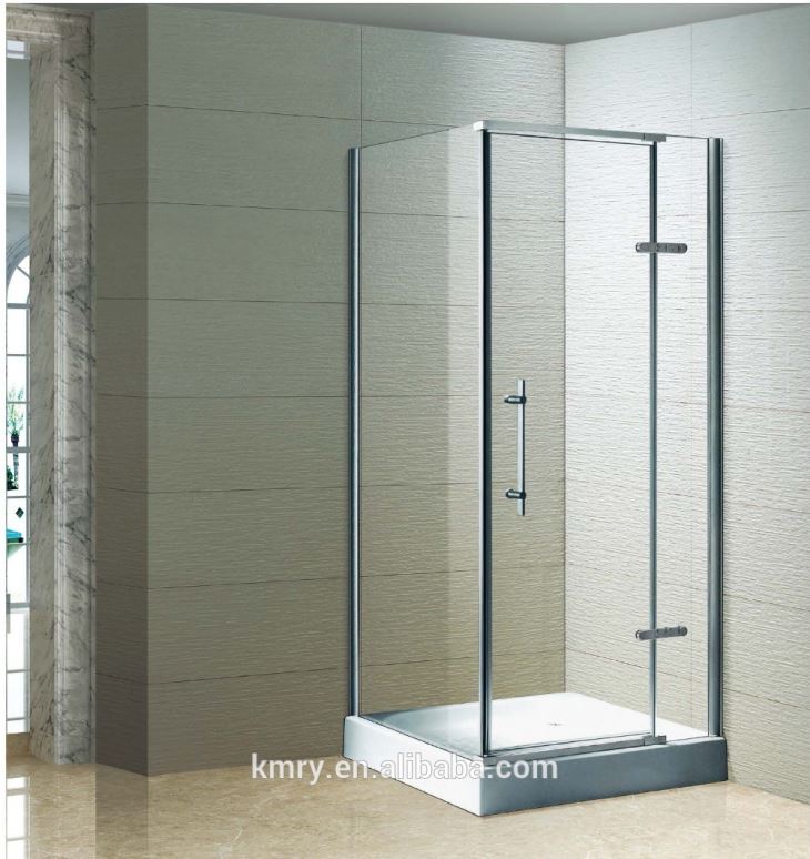 सेमी फ्रेमलेस आयताकार पिवट शावर डोर, फिट 32-34 इन चौड़ाई, 3/8 इंच क्लियर ग्लास, सीमलेस डिज़ाइन (KK3129)