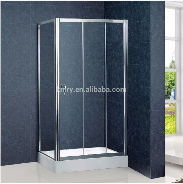 फ़्रेमयुक्त कॉर्नर 3 स्लाइडिंग बी फोल्ड शॉवर डोर, 800x1000 मिमी, क्रोम फिनिश (KT4001)