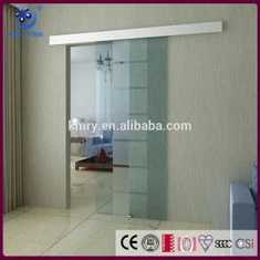 नए फ्रैमलेस फ्रॉस्टेड ग्लास स्लाइडिंग डोर्स, एल्यूमीनियम ट्रैक (KT9003)